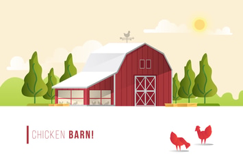 Chicken Barn - Vector Landscape & Building