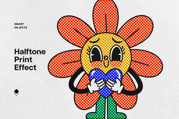 Paper Halftone Printed Effect