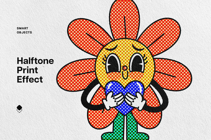 Paper Halftone Printed Effect