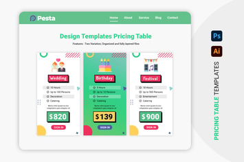 Pricing Table - Pesta 1