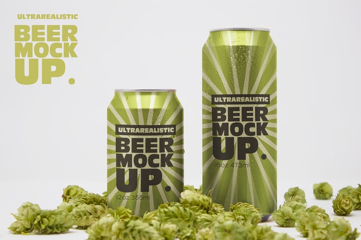 Front Beer Can Duo Mockup