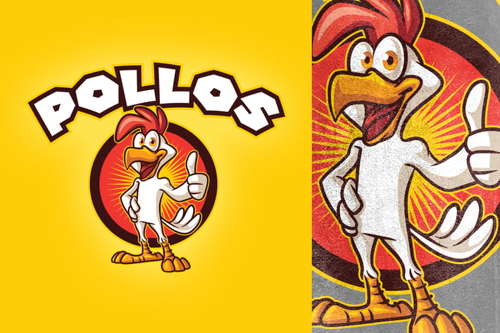 Cartoon Chicken Mascot Logo
