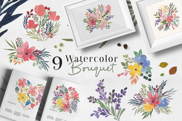 Ofi 9 Watercolor Bouquet Graphic