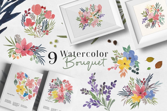 Ofi 9 Watercolor Bouquet Graphic