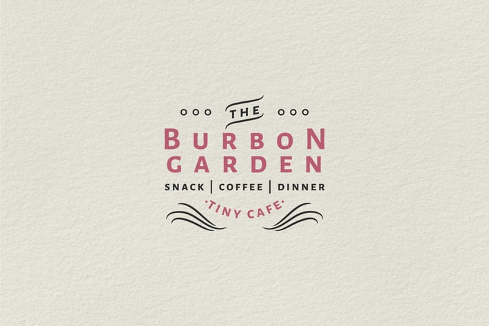 Vintage Badge Logo - Burbon Garden Tiny Cafe