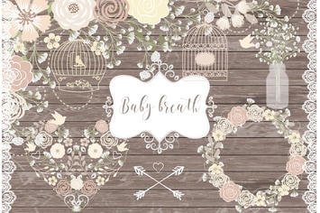 Vector Rustic baby's breath wedding clipart