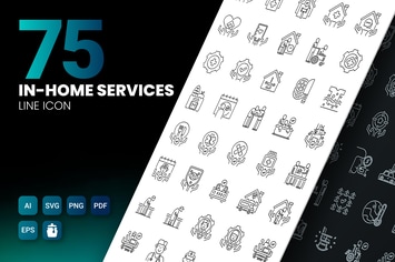 75 In-Home Services Icons