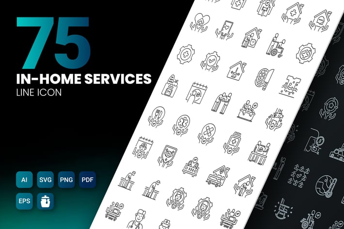 75 In-Home Services Icons