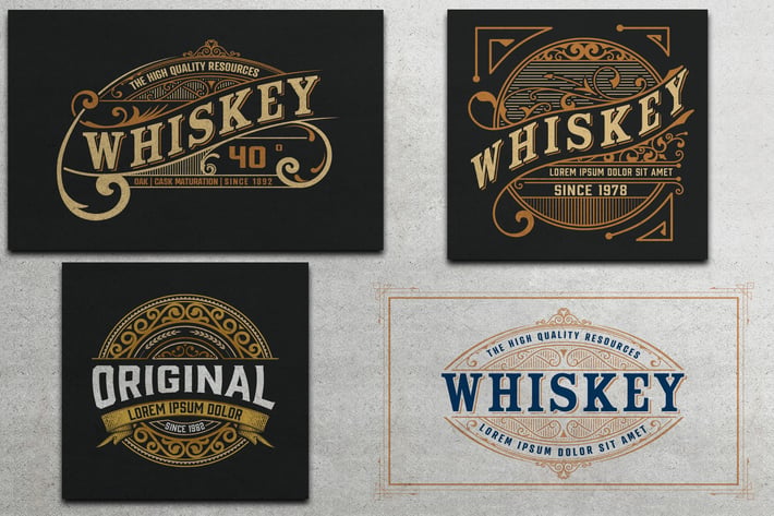 Set of 4 vintage labels  ready for packing