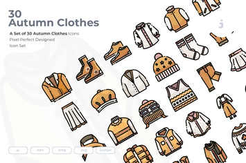 30 Autumn Clothes Icons