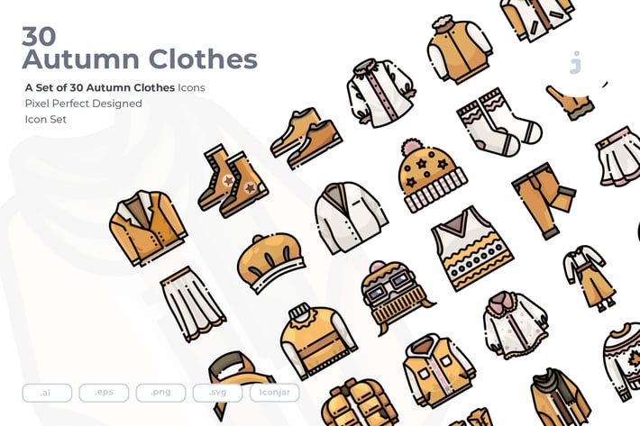 30 Autumn Clothes Icons