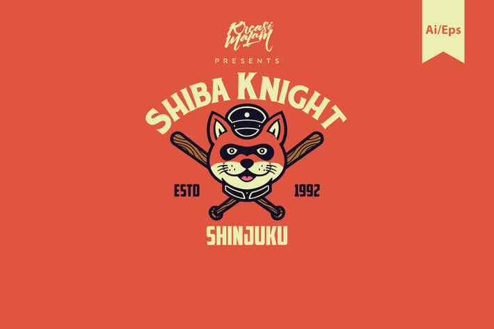 Shiba Knight Logo Template