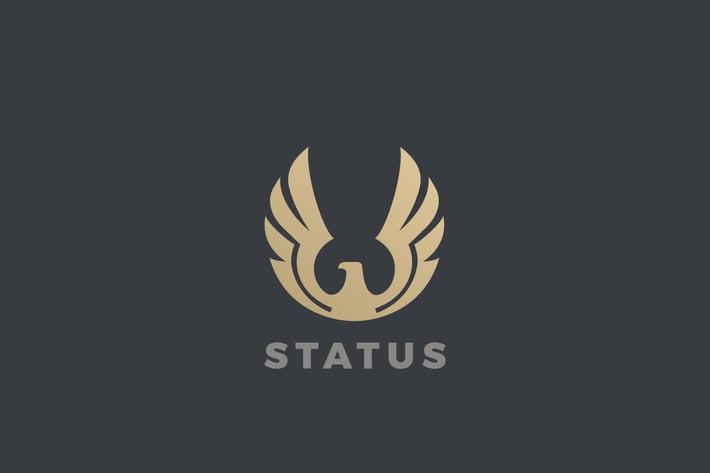 Logo Eagle Falcon Rising Wings Circle shape