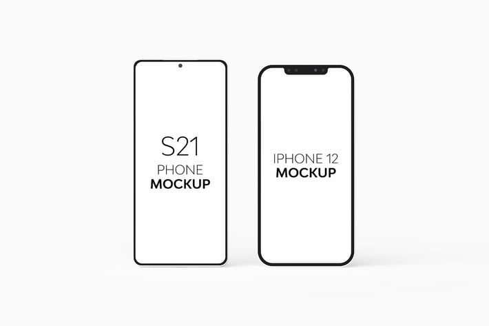 S21 Phone & iPhone 12 Mockup
