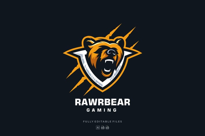 Bear Head Mascot Sports and E-sports Style Logo