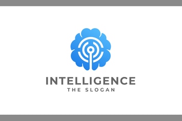 Modern Brain - Human Intelligence Logo