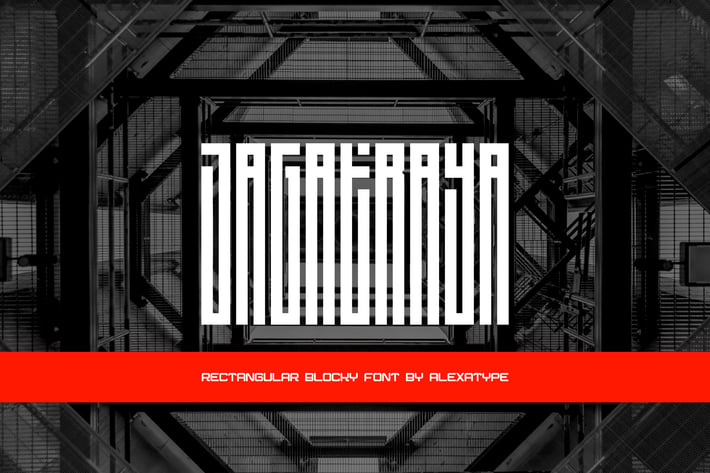 Jagatraya - Rectangular Tall Blocky Font