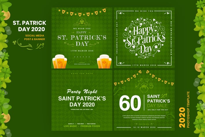 ST. Patrick's Day Social Media Post Template