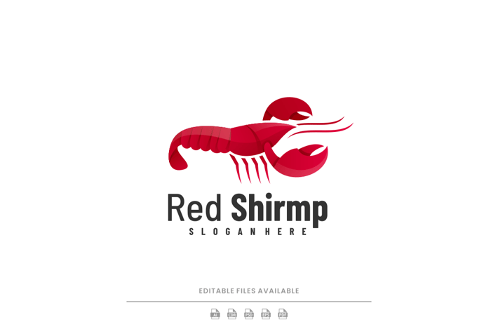 Red Shrimp Gradient Logo