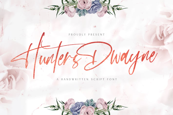 Hunthers Dwayne - Handwritten Font