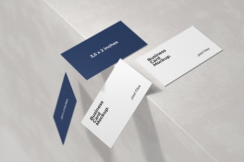 Falling Business Card Mockup