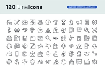 Thin Line Icons Set