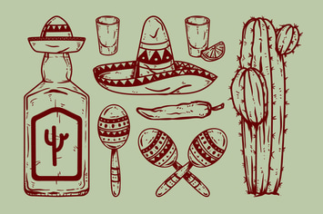Mexican Cinco De Mayo Theme Drawing