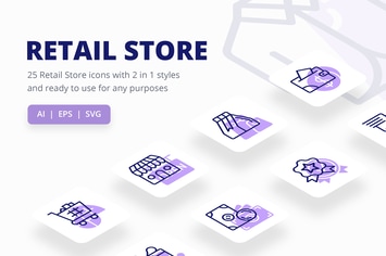 Retail Store (Line and Solid)