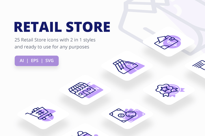 Retail Store (Line and Solid)