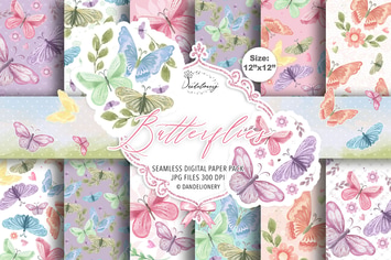 Butterfly digital paper pack