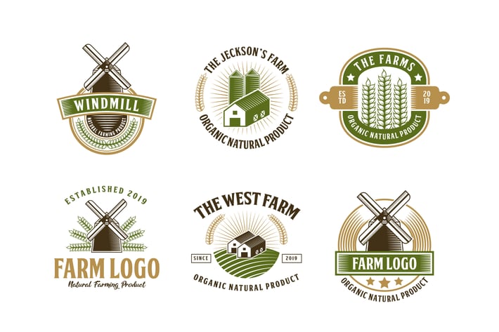Set of Farm and Barn Logo Badge
