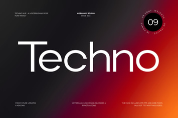 Techno Nue -  Modern Sans-Serif Font Family