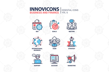 Business, finance modern thin line design icons