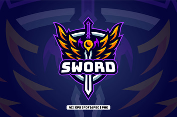 Sword Wings Mascot Logo