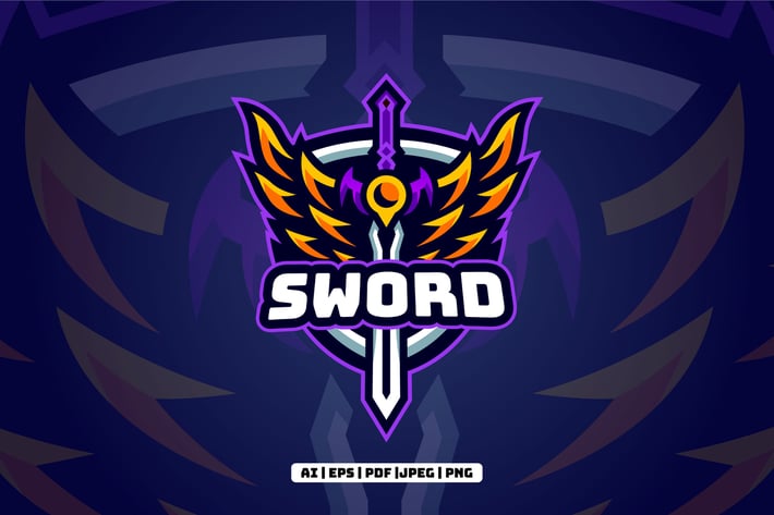 Sword Wings Mascot Logo