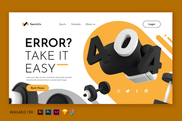 Error Page 404 - 3D Web Illustration