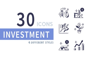 Elements 30 Investment icon set