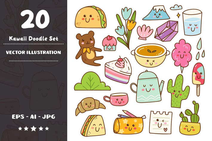 Kawaii Doodle Set