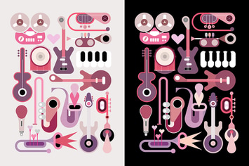 Music Instruments Vector Icon Set