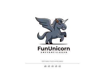 Unicorn Mascot Cartoon Logo