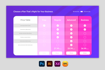 Pastel – Pricing Table Design