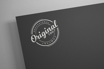 White logo on black paper - mockup template