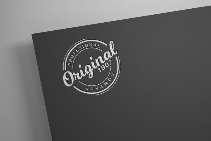 White logo on black paper - mockup template