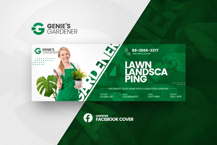 Genie's Gardener Facebook Cover Template