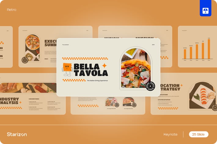 Orange Retro Business Plan Keynote • 002