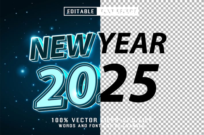 New Year Neon Text - Editable Text Effect