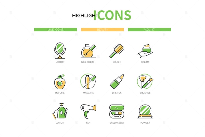 Beauty - Modern Line Design Style Icons