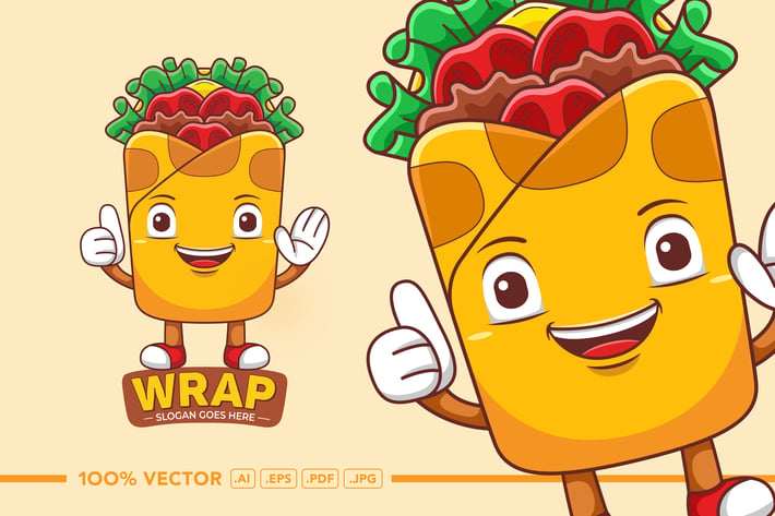 Wrap Mascot Logo Vector