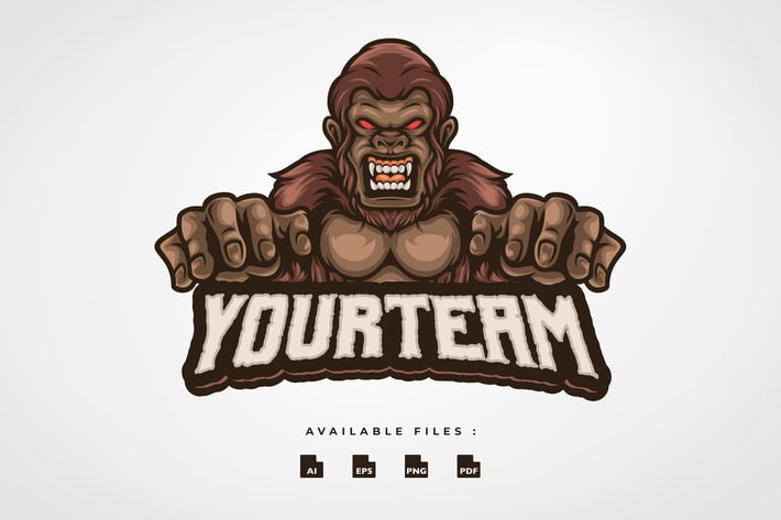 Gorilla Mascot Logo V. 01