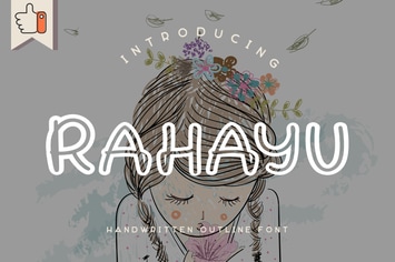 Rahayu | Handwritten Outline Font